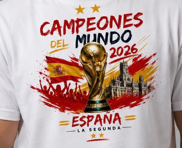 Camiseta España Campeones del Mundo 2026 🇪🇸⭐⭐ | Edición Conmemorativa